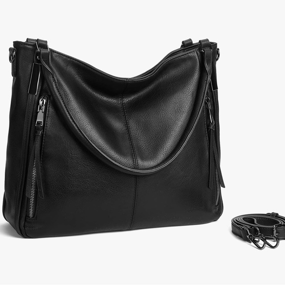 Women’s Large Hobo Bag with Handle and Long Shoulder Strap - Picture 2 of 7